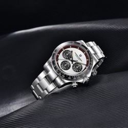 PAGANI DESIGN - relógio Quartz masculino - cronógrafo - luneta de cerâmica - à prova d'água - aço inoxidável
