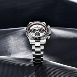 PAGANI DESIGN - relógio Quartz masculino - cronógrafo - luneta de cerâmica - à prova d'água - aço inoxidável