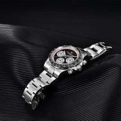 PAGANI DESIGN - relógio Quartz masculino - cronógrafo - luneta de cerâmica - à prova d'água - aço inoxidável