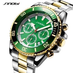 SINOBI - relógio Quartz esporte - à prova d'água - aço inoxidável