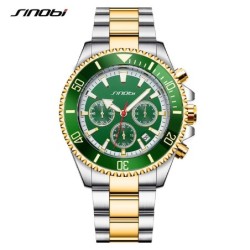 SINOBI - relógio Quartz esporte - à prova d'água - aço inoxidável