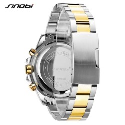 SINOBI - relógio Quartz esporte - à prova d'água - aço inoxidável