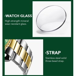 SINOBI - relógio Quartz esporte - à prova d'água - aço inoxidável