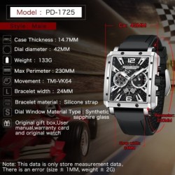 PAGANI DESIGN - relógio esportivo para homem - Quartzo - à prova d'água - aço inoxidável - série de corridas de esqueleto