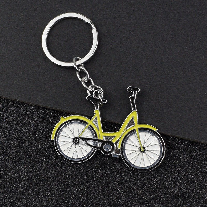 Bicicleta amarela - chaveiro de metal