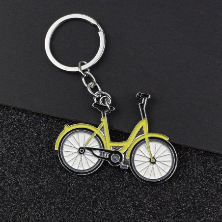 Bicicleta amarela - chaveiro de metal