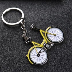 Bicicleta amarela - chaveiro de metal