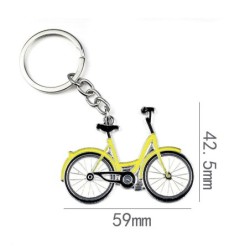 Bicicleta amarela - chaveiro de metal