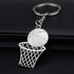 Metal keychain - basketball - net - basketball courtKeyrings