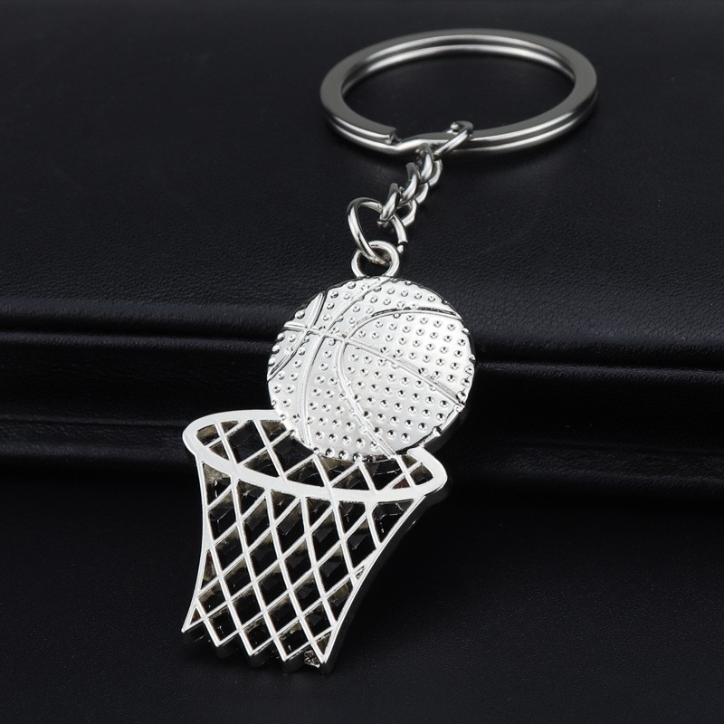 Metal keychain - basketball - net - basketball courtKeyrings