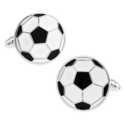 Botões de punho elegantes - futebol preto e branco