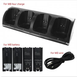 Carregador de controle Wii com 4 baterias 2800 mAh - dock