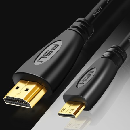 Mini cabo HDMI para HDMI - 1080P - alta velocidade - conector banhado a ouro