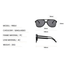 Óculos de sol vintage da moda - grandes - estilo piloto - UV400