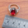 Conjunto de joias exclusivo - colar - brincos - anel - zircônia cúbica vermelha - prata de lei 925