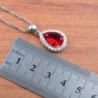 Conjunto de joias exclusivo - colar - brincos - anel - zircônia cúbica vermelha - prata de lei 925