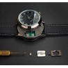 Relógio masculino de metal - recarregável - USB - com isqueiro sem chama