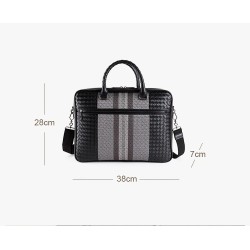 Elegant shoulder bag - business briefcase - genuine woven leather - large capacityBags