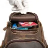 Multifunctional leather bag - shoulder strap - waist buckleBags