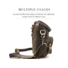 Multifunctional leather bag - shoulder strap - waist buckleBags
