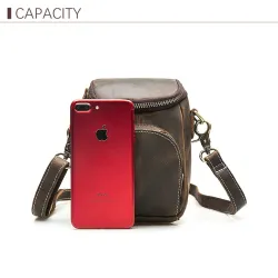 Multifunctional leather bag - shoulder strap - waist buckleBags