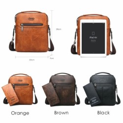 JEEP BULUO - bolsa de ombro de couro masculina - com carteira