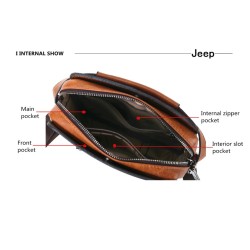 JEEP BULUO - bolsa de ombro de couro masculina - com carteira