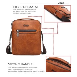 JEEP BULUO - bolsa de ombro de couro masculina - com carteira
