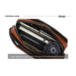 JEEP BULUO - bolsa de ombro de couro masculina - com carteira