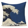 Capa de almofada decorativa - aquarelas - montanhas - estampa de ondas do mar - 40 cm * 40 cm - 45 cm * 45 cm