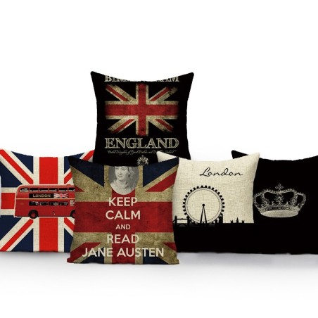 Capa de almofada decorativa - estilo Londres - bandeira britânica - 40 cm * 40 cm - 45 cm * 45 cm
