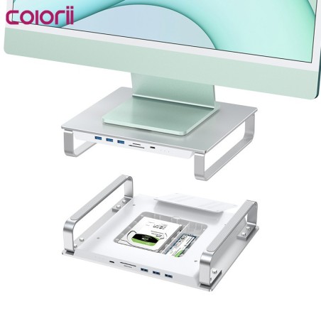 MC35 - docking station - USB-C HUB - suporte para monitor iMac - com compartimento de HDD duplo