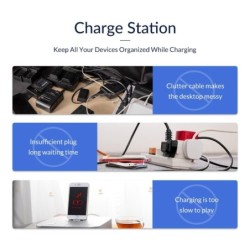 ORICO - carregador USB de 10 portas - docking station - com suporte - 120W 5V2.4A*10