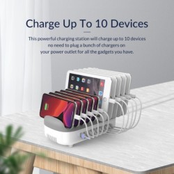 ORICO - carregador USB de 10 portas - docking station - com suporte - 120W 5V2.4A*10