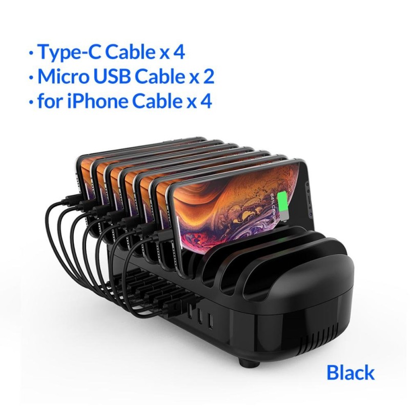 ORICO - carregador USB de 10 portas - docking station - com suporte - 120W 5V2.4A*10