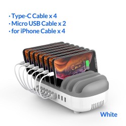 ORICO - carregador USB de 10 portas - docking station - com suporte - 120W 5V2.4A*10