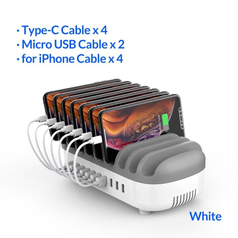 ORICO - carregador USB de 10 portas - docking station - com suporte - 120W 5V2.4A*10