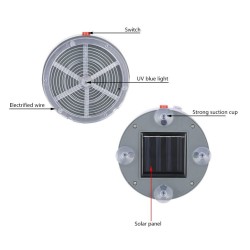 Lâmpada exterminadora de mosquitos - com ventosas - movida a energia solar - interna / externa