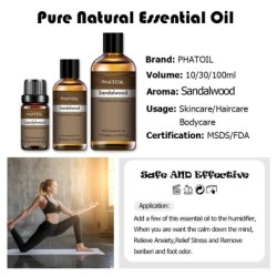 Óleo essencial natural puro - óleo de aroma - sândalo - incenso - clary sage - lavanda - eucalipto - jasmim - 10ml - 100ml