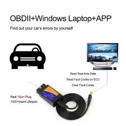 Leitura automática de código OBDII OBD2 via USB - leia a mensagem de erro - diagnóstico - ELM327 ELM 327