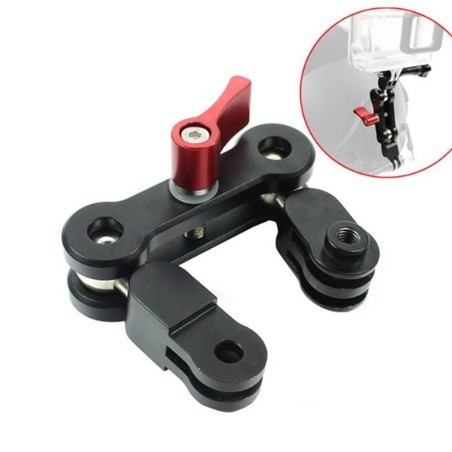 Braço de alumínio - suporte para capacete - ajuste de 360 graus - para GoPro