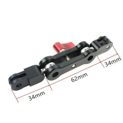 Braço de alumínio - suporte para capacete - ajuste de 360 graus - para GoPro