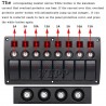 Waterproof switch panel with LED and fuses - 8-channels - for car - boat - camperSwitches