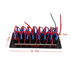 Painel de interruptores à prova d'água com LED e fusíveis - 8 canais - para carro - barco - campista