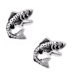 Abotoaduras de prata - peixe grande