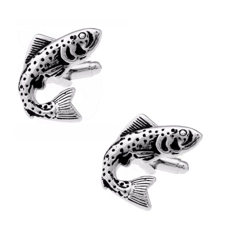 Abotoaduras de prata - peixe grande