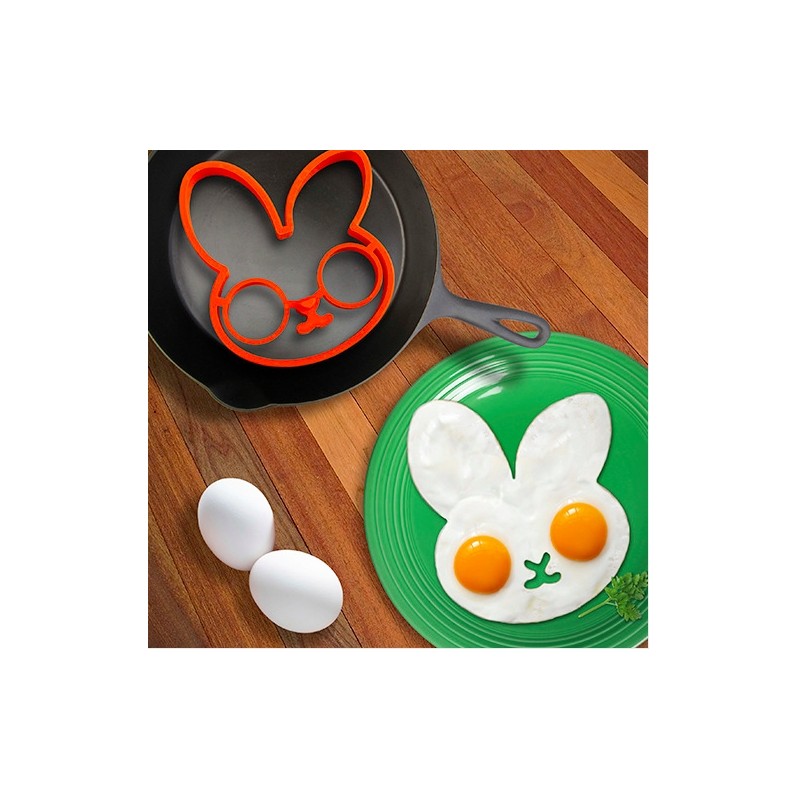 Moldador de ovo de silicone - panqueca - formato de coelho