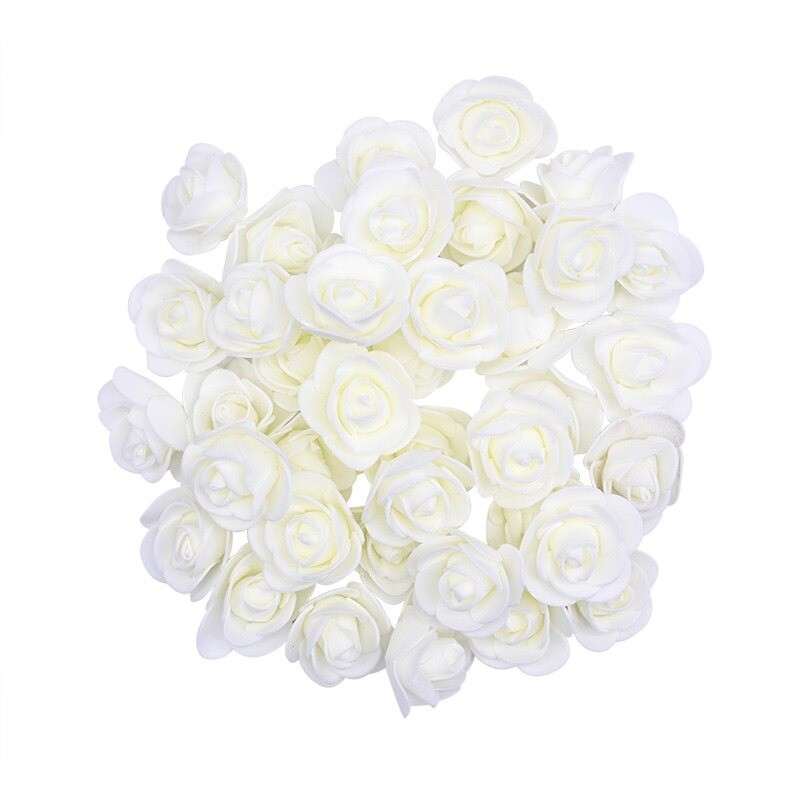 Rosas artificiais - feitas de espuma - para decoração - 3 cm