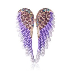 broche de asas de anjo de cristal