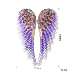 broche de asas de anjo de cristal